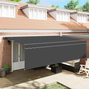 Skrovita tenda Antracit 500 × 300 cm Poliester i aluminij