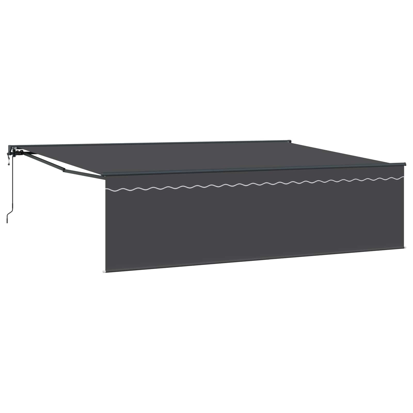 Skrovita tenda Antracit 500 × 300 cm Poliester i aluminij