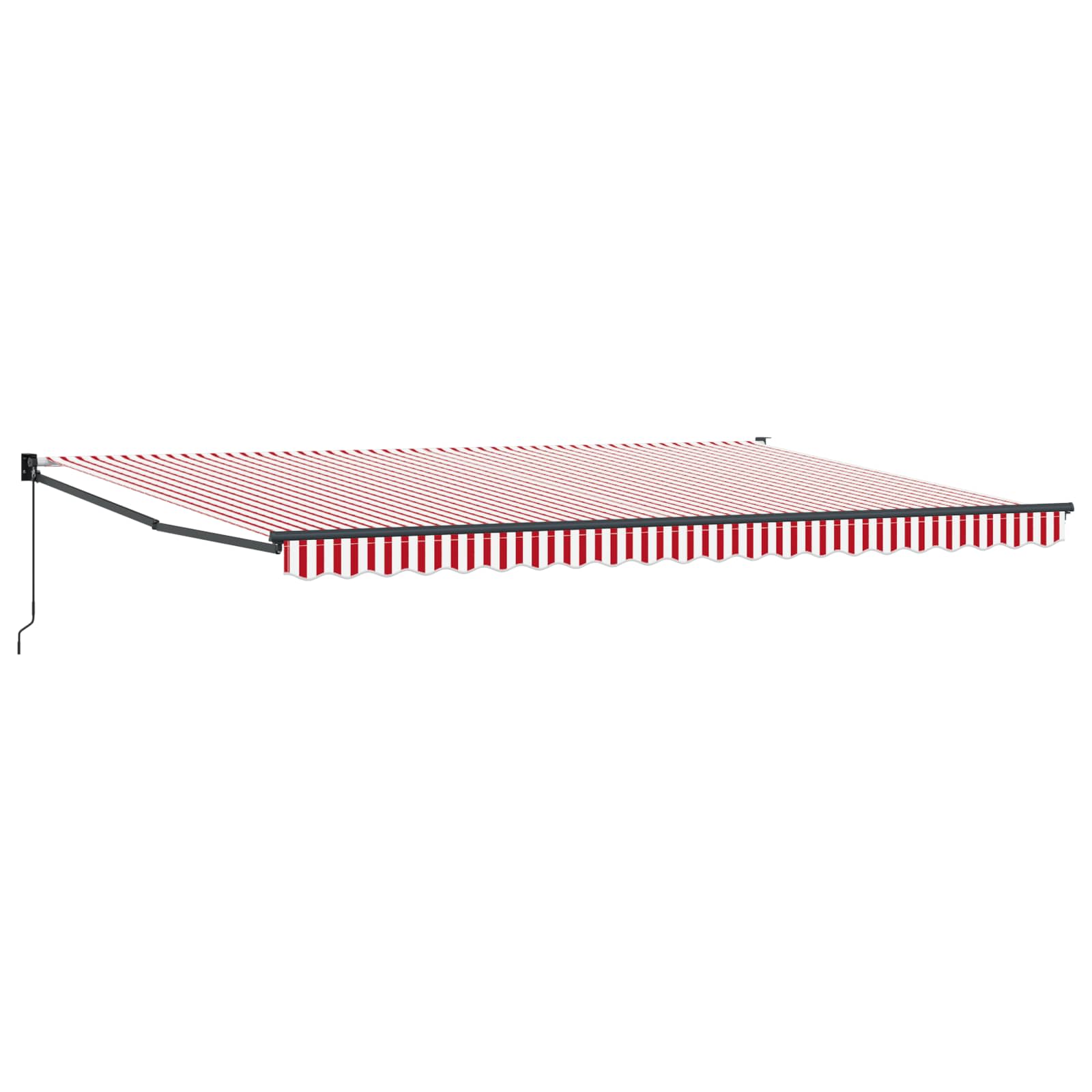 Nadstrešnica Crvena i bijela 500 × 300 cm Poliester i metal