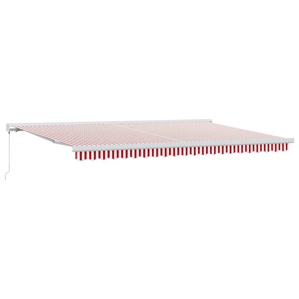 Skrovita tenda Crvena i bijela 500 × 300 cm Tkanina i Metal