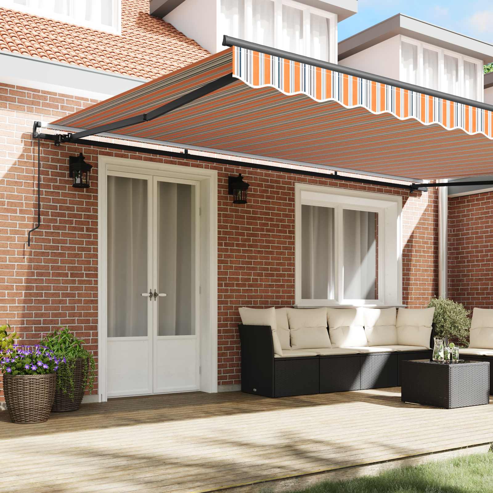 Povlačivi tende Šareni 500 x 300 x 165 cm Poliester i aluminij