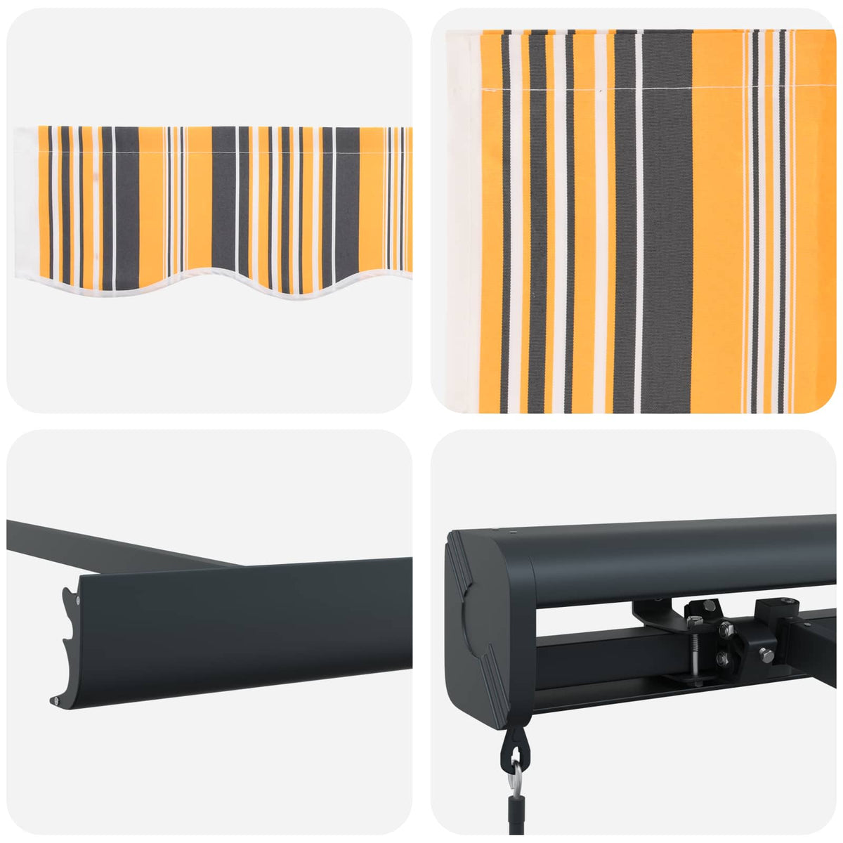 Povlačivi tende Šareni 500 × 300 cm Platno i Aluminij