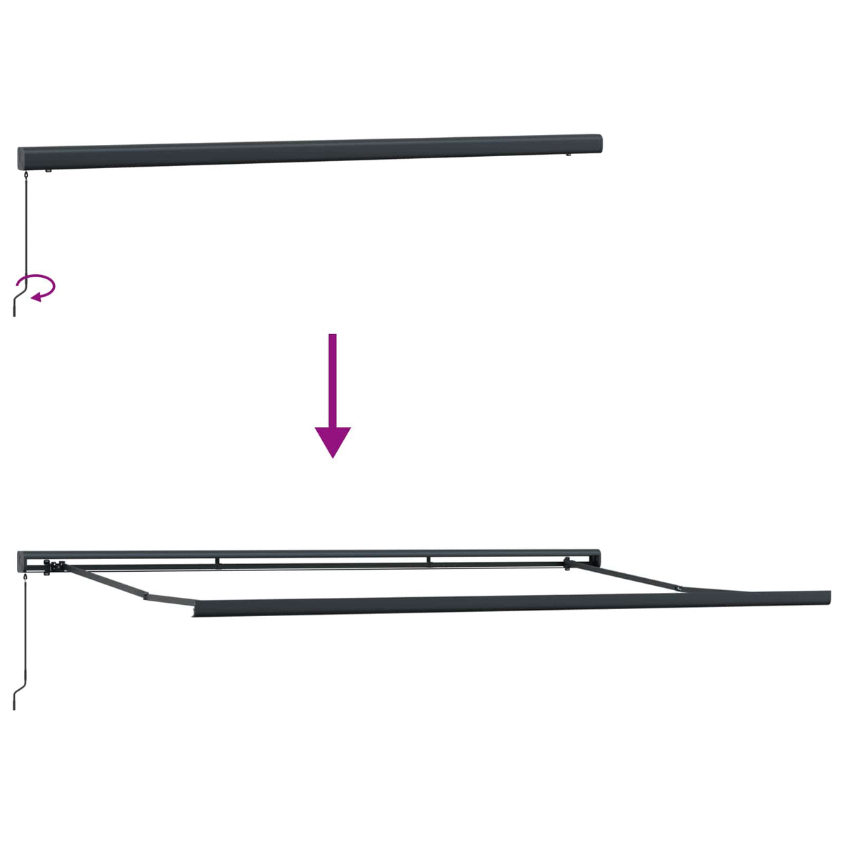 Povlačivi tende Šareni 500 × 300 cm Platno i Aluminij