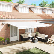 Skrovita tenda Bijelo 500 × 300 cm Tkanina i čelik