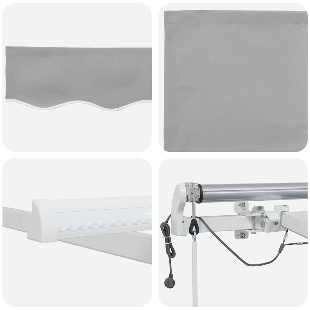 Skrovita tenda Svijetlo siva 500 × 300 cm Poliester i metal