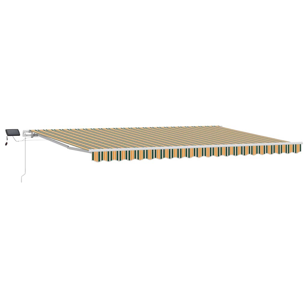 Skrovita tenda Zelena i žuta 500 × 300 cm Tkanina i čelik
