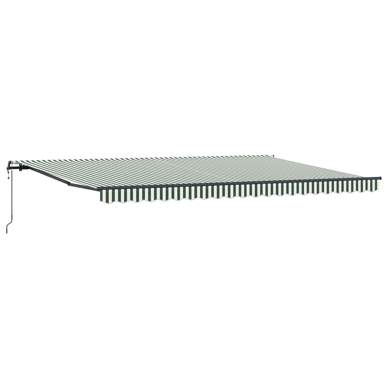 Skrovita tenda Zelena i bijela 500 × 300 cm Tkanina i Aluminij