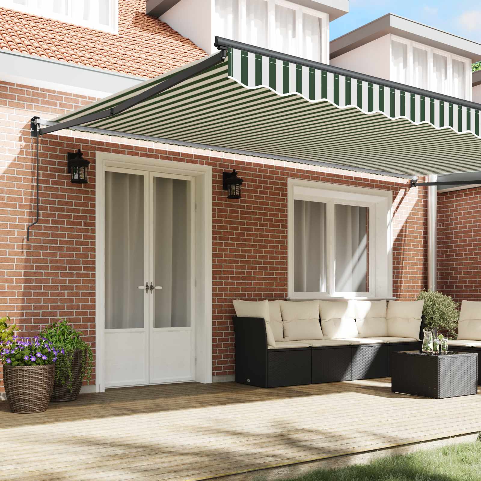 Povlačivi tende Zelena 500 × 300 cm 100% Poliester i Aluminij