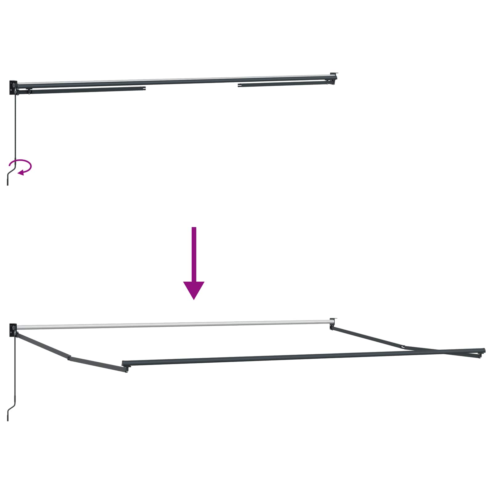 Povlačivi tende Zelena 500 × 300 cm 100% Poliester i Aluminij
