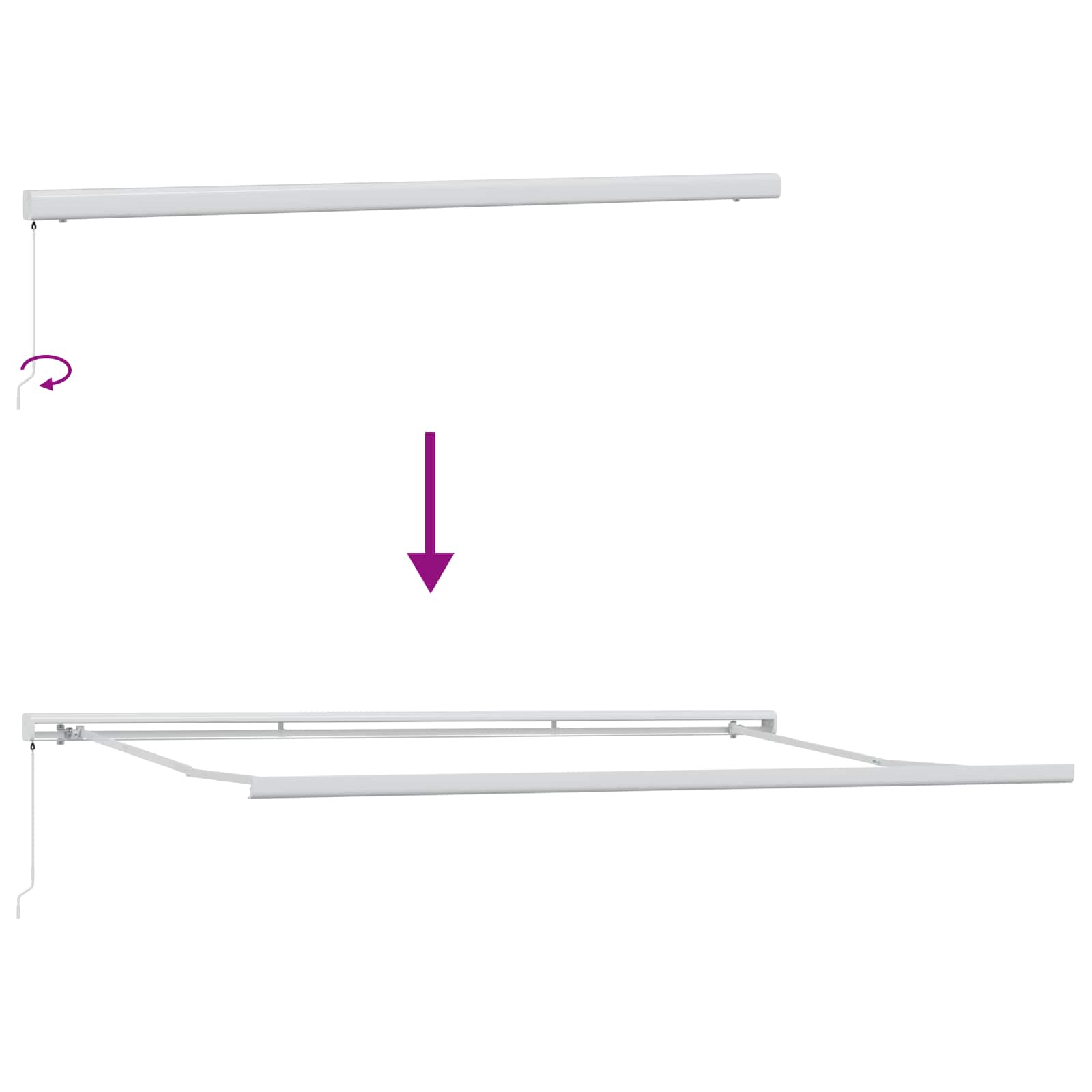 Skrovita tenda Zelena i bijela 500 × 300 cm Tkanina i Metal