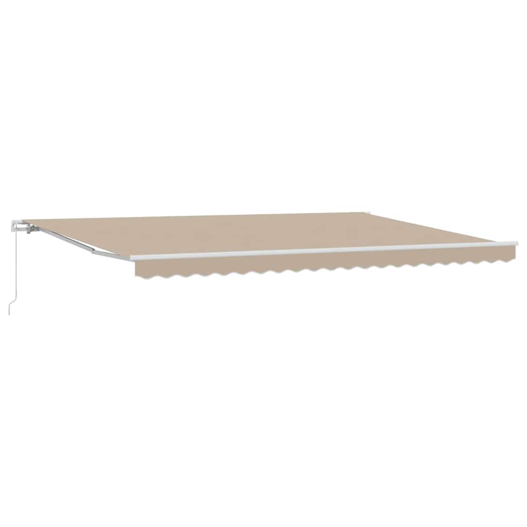 Skrovita tenda Bež 500 × 350 cm Poliester i aluminij