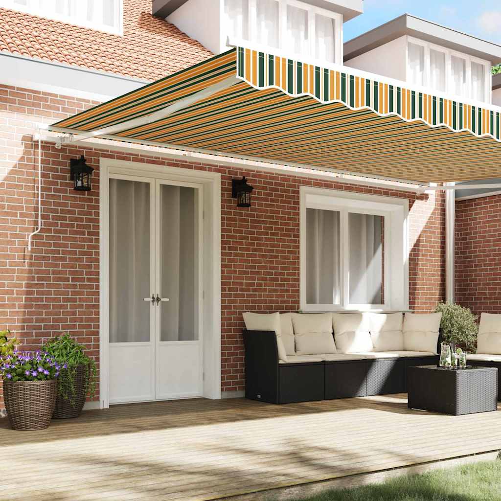 Skrovita tenda Šareni 500 × 350 cm Poliester i aluminij