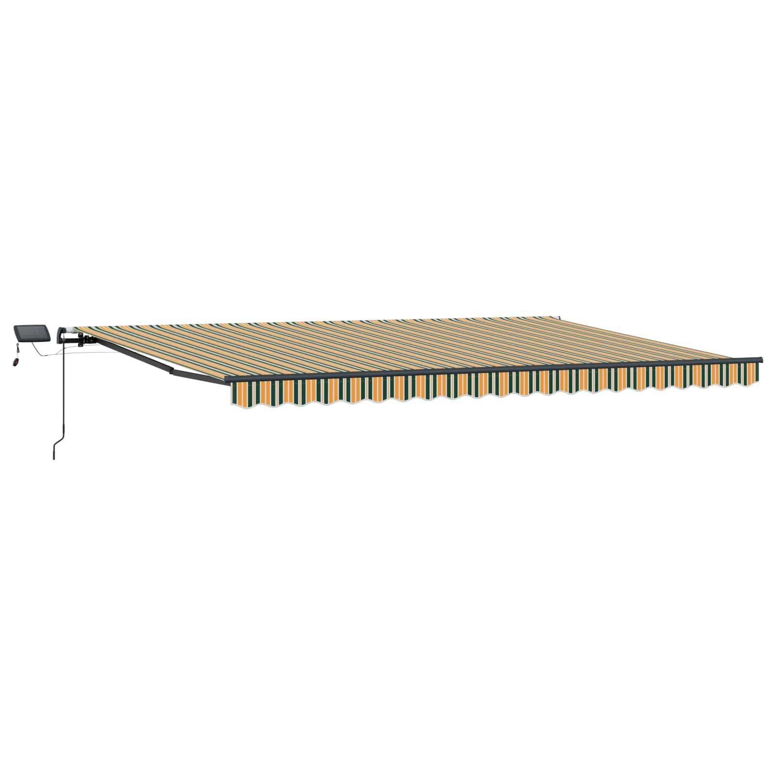 Skrovita tenda S LED lampica Zelena i žuta 500 ×350 cm tkanina