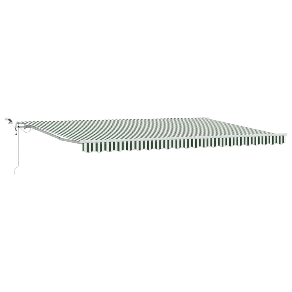 Skrovita tenda Zelena i bijela 500 × 350 cm Poliester i metal