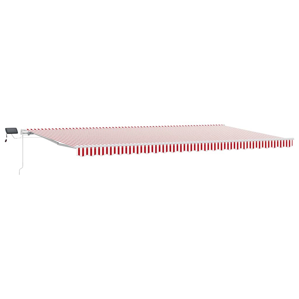 Skrovita tenda Crvena i bijela 600 × 300 cm Tkanina i čelik