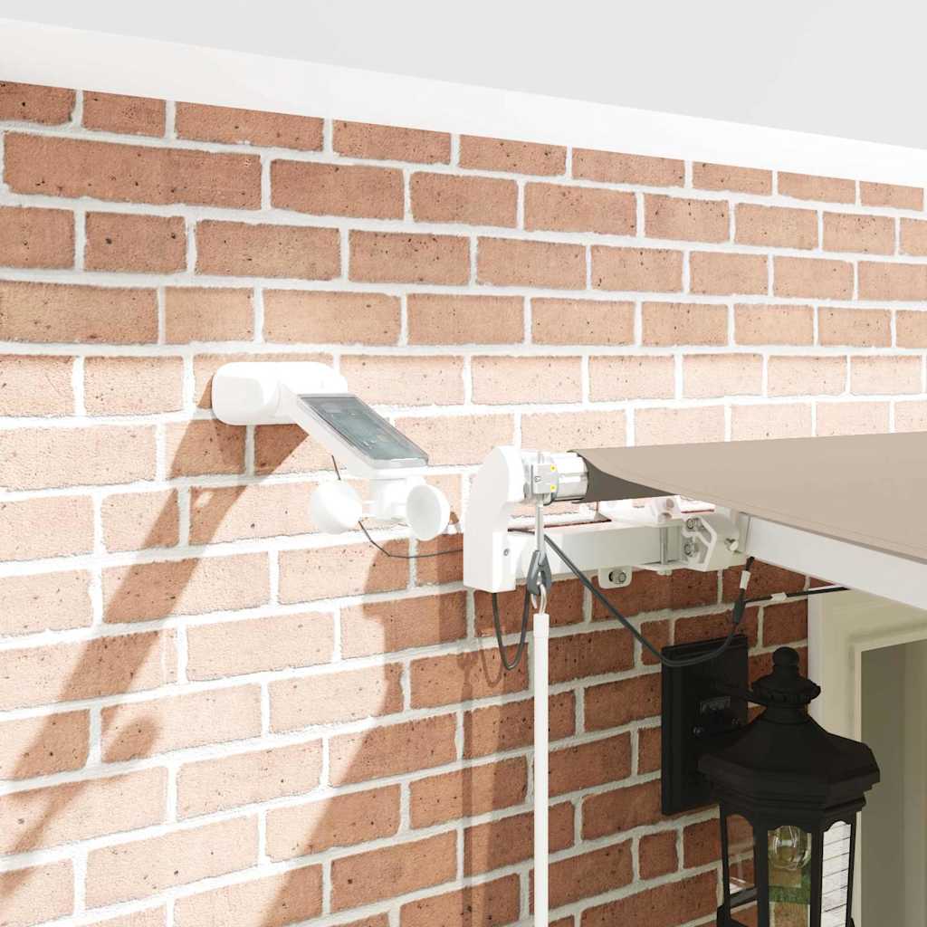 Skrovita tenda S LED lampica Bež 600 × 300 cm Poliester i metal
