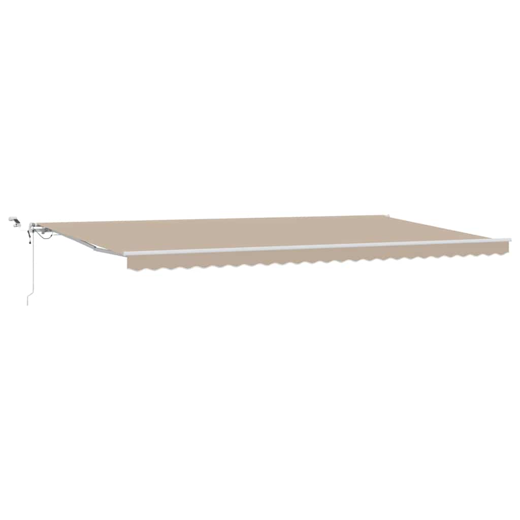 Skrovita tenda S LED lampica Bež 600 × 300 cm Poliester i metal