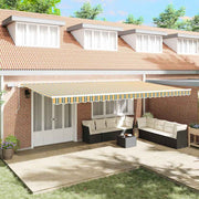 Skrovita tenda Zelena i žuta 600 × 300 cm Tkanina i čelik