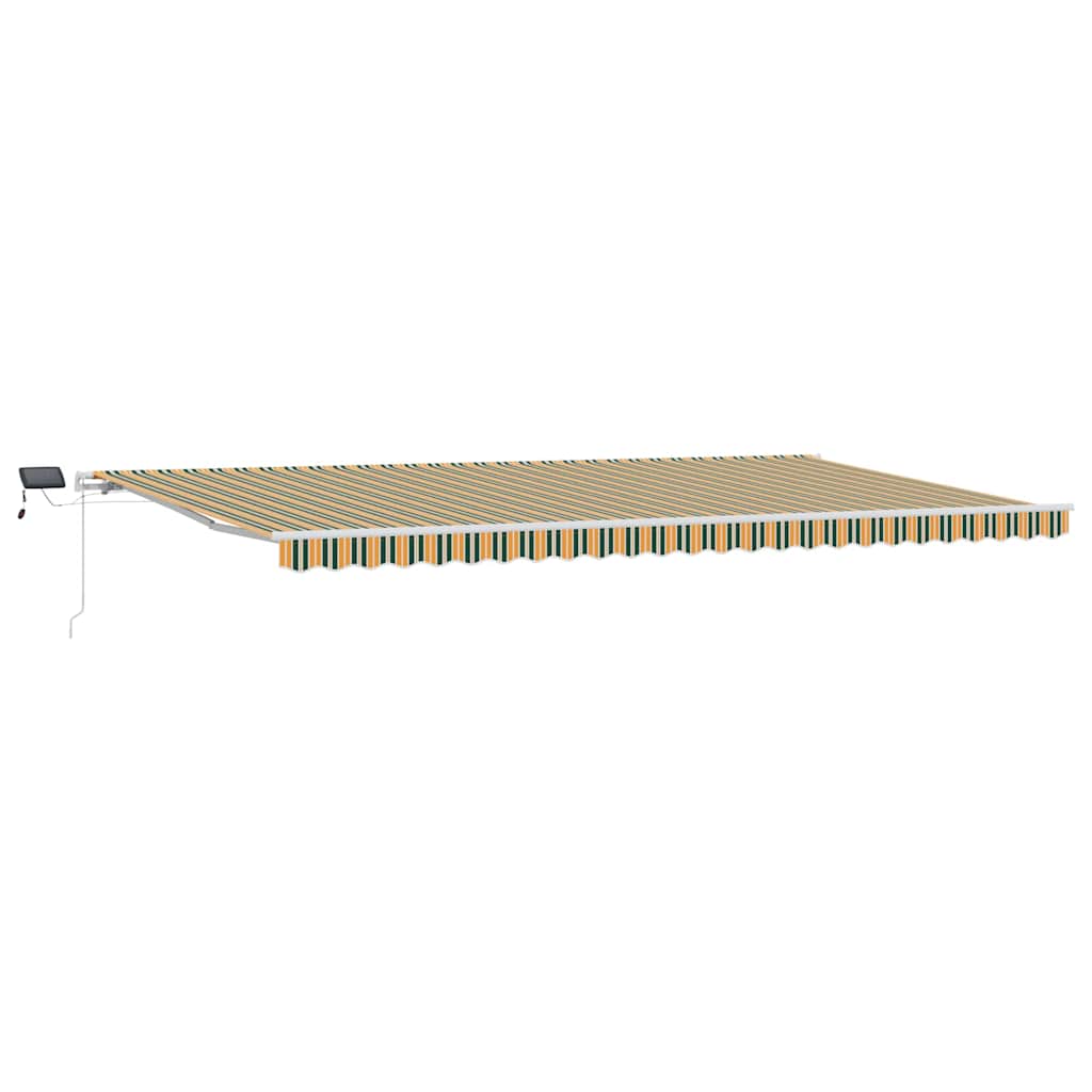 Skrovita tenda Zelena i žuta 600 × 300 cm Tkanina i čelik