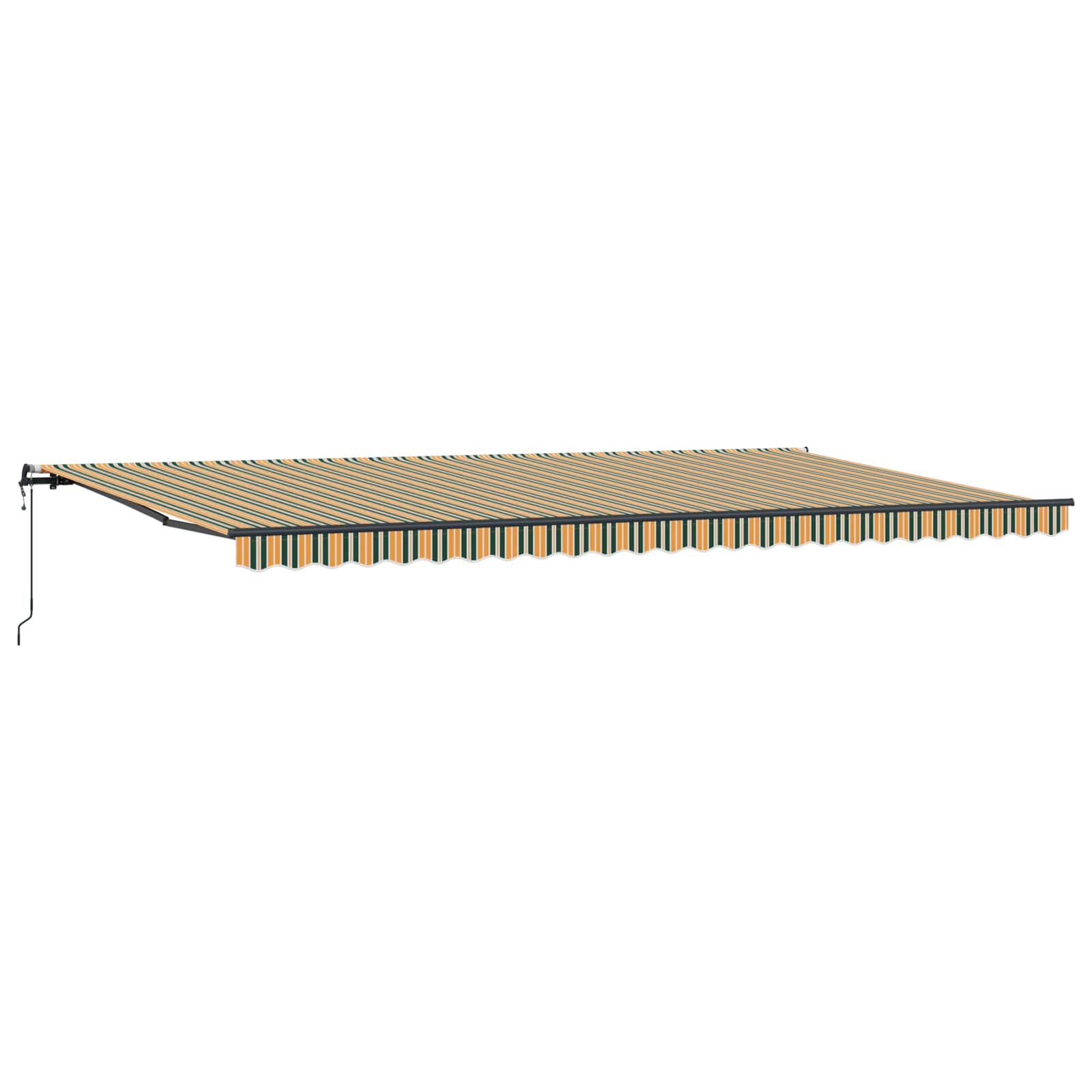 Skrovita tenda Zelena i žuta 600 × 300 cm Tkanina i Aluminij