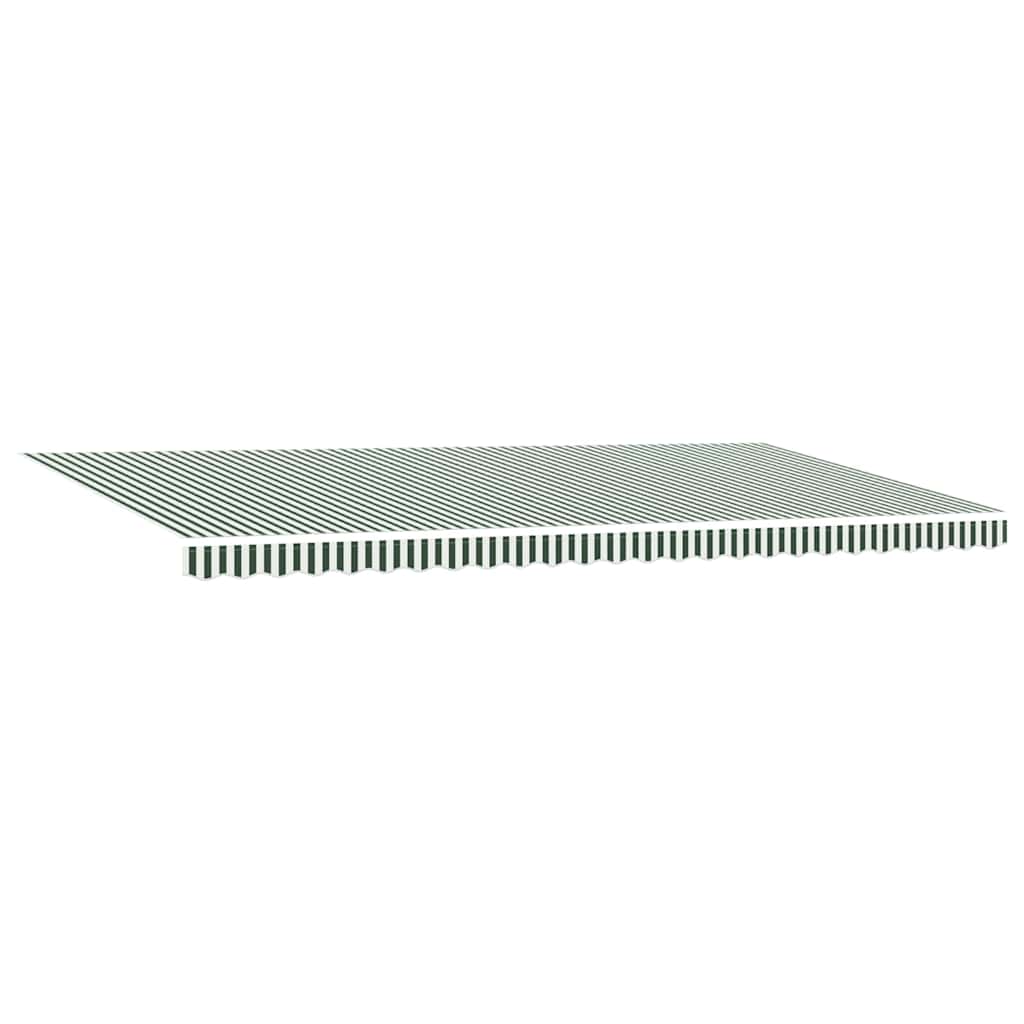 Skrovita tenda Zelena i bijela 600 × 300 cm Tkanina i čelik