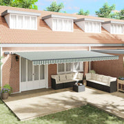 Skrovita tenda Zelena i bijela 600 ×300 cm tkanina