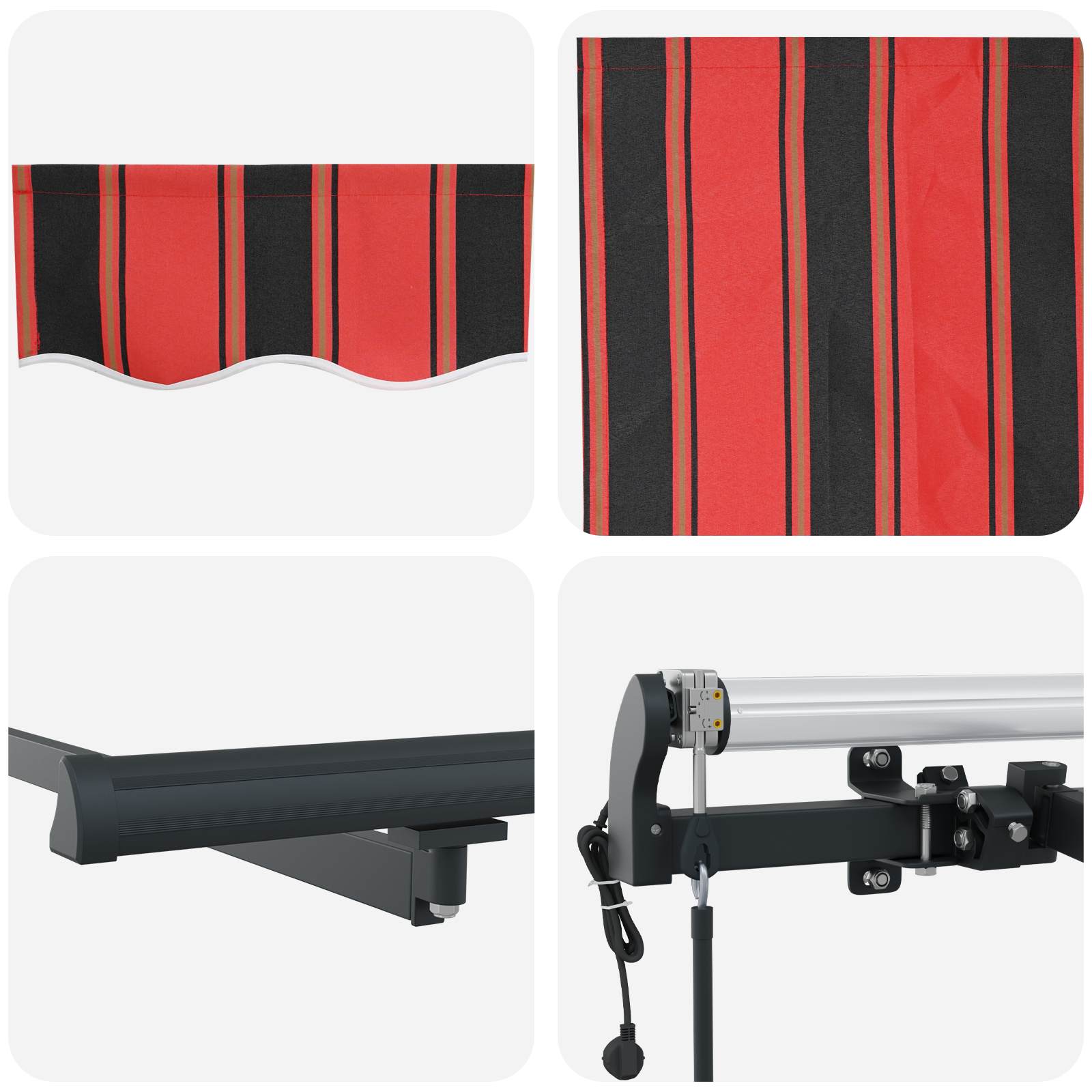 Skrovita tenda narančasta i smeđa 600 × 350 cm