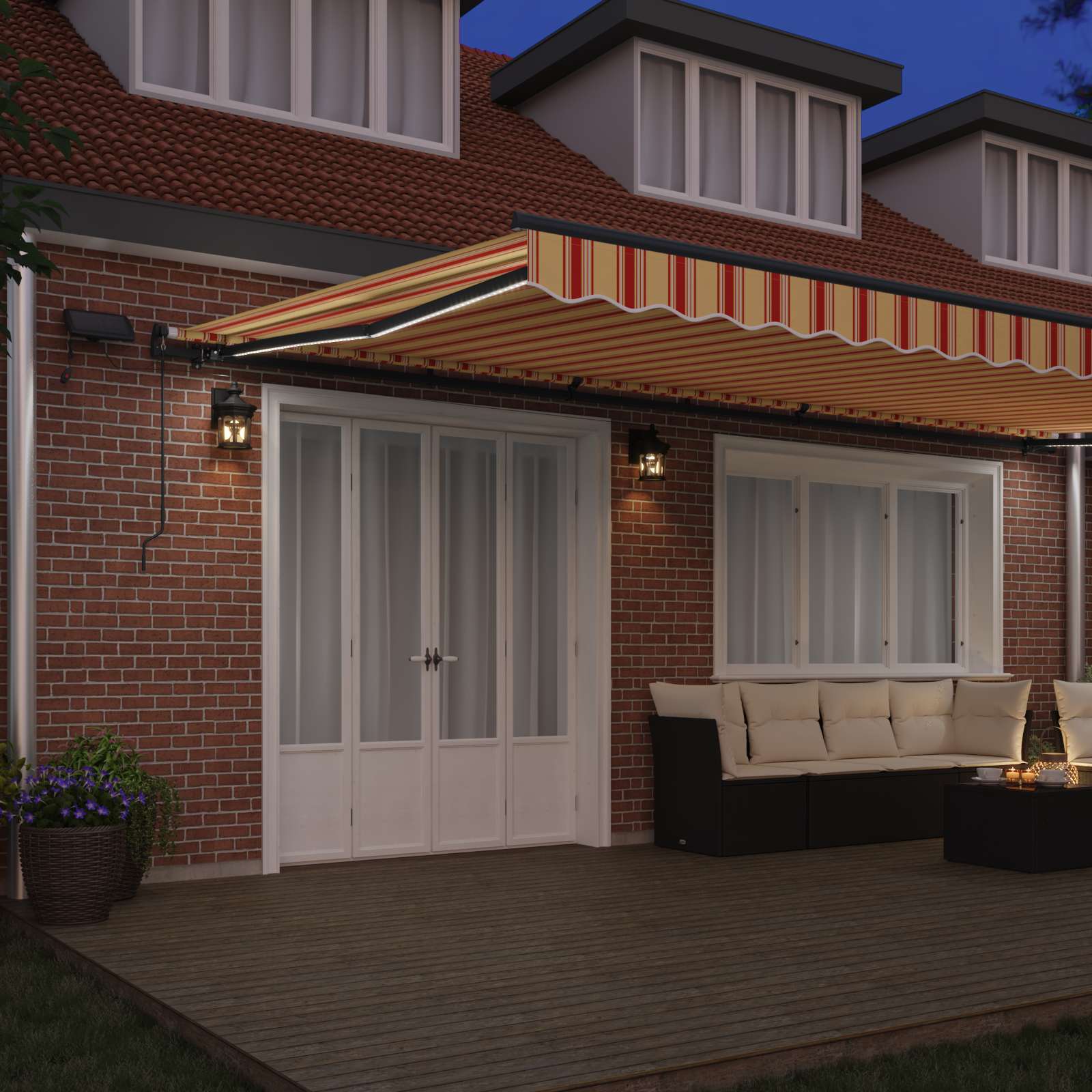 Skrovita tenda žuta i narančasta 600 ×350 cm tkanina