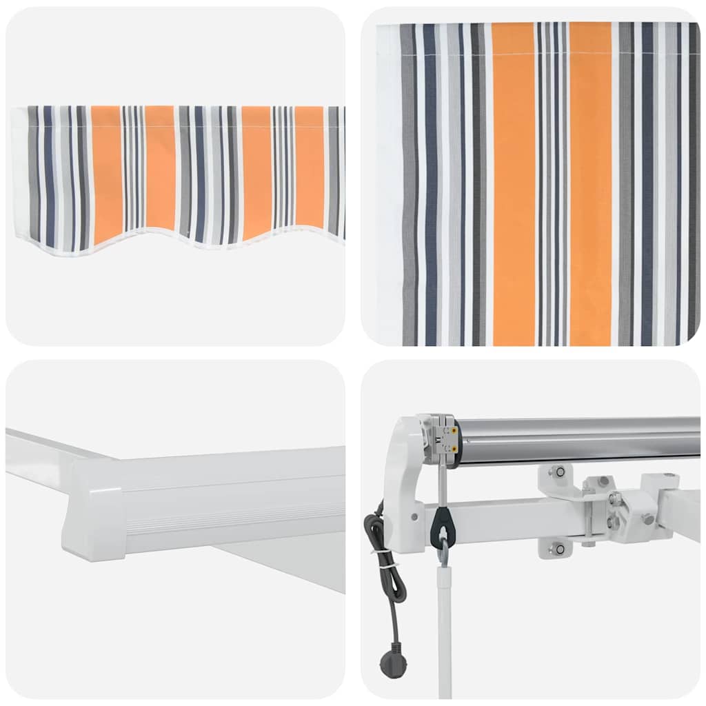 Povlačivi tende Šareni 600 × 350 cm Tkanina i Aluminij