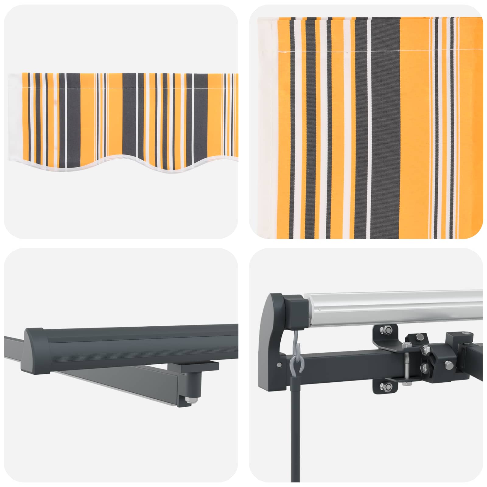 Skrovita tenda S LED lampica Šareni 600 ×350 cm tkanina