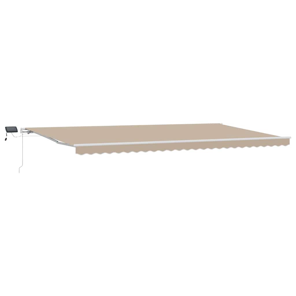 Skrovita tenda S LED lampica Bež 600 × 350 cm Tkanina i čelik