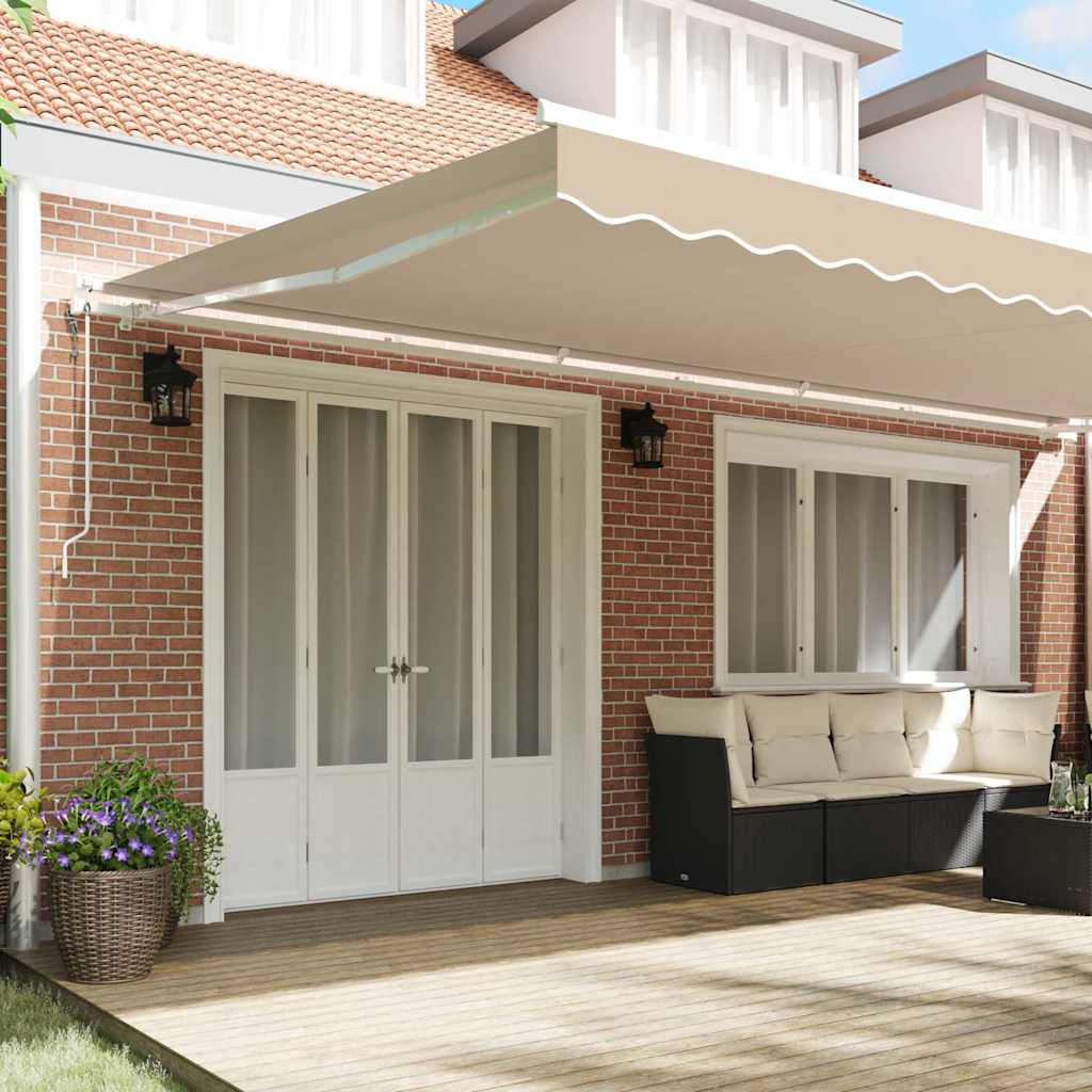 Povlačivi tende Bež 600 × 350 cm Tkanina i Aluminij