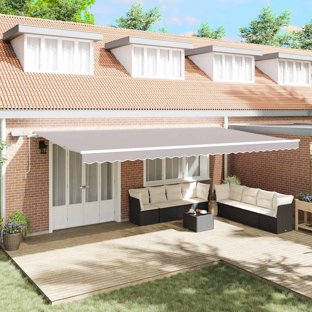 Skrovita tenda Svijetlo siva 600 × 350 cm Tkanina i čelik