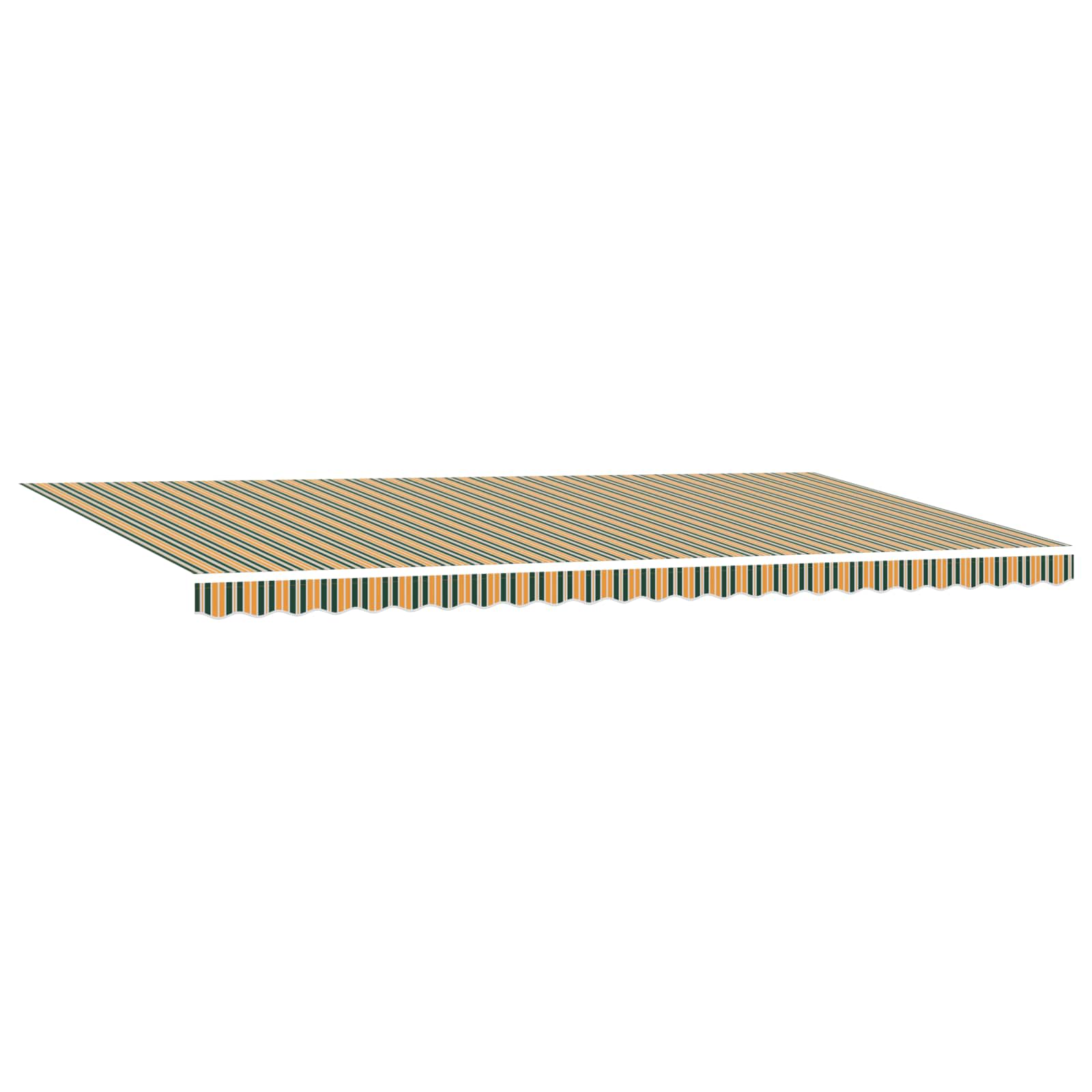 Skrovita tenda Zelena i žuta 600 × 350 cm Poliester i čelik