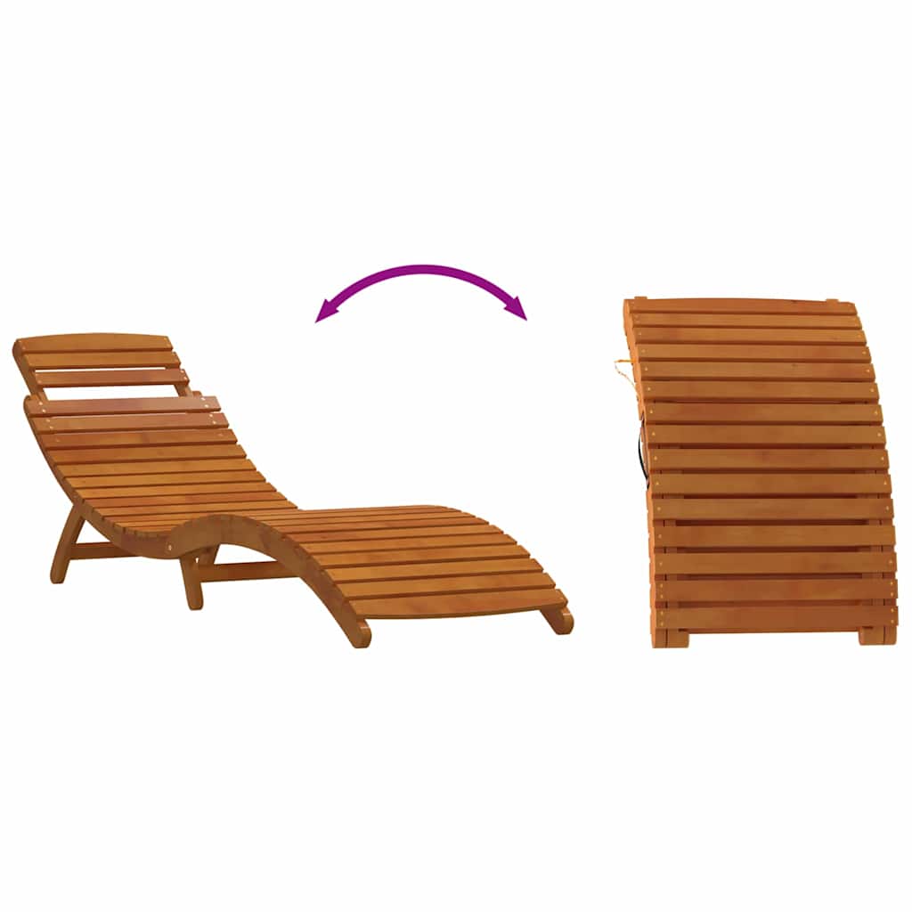 Ležaljka za sunčanje 2 pcs Svijetlo siva Čvrsto drvo akacije