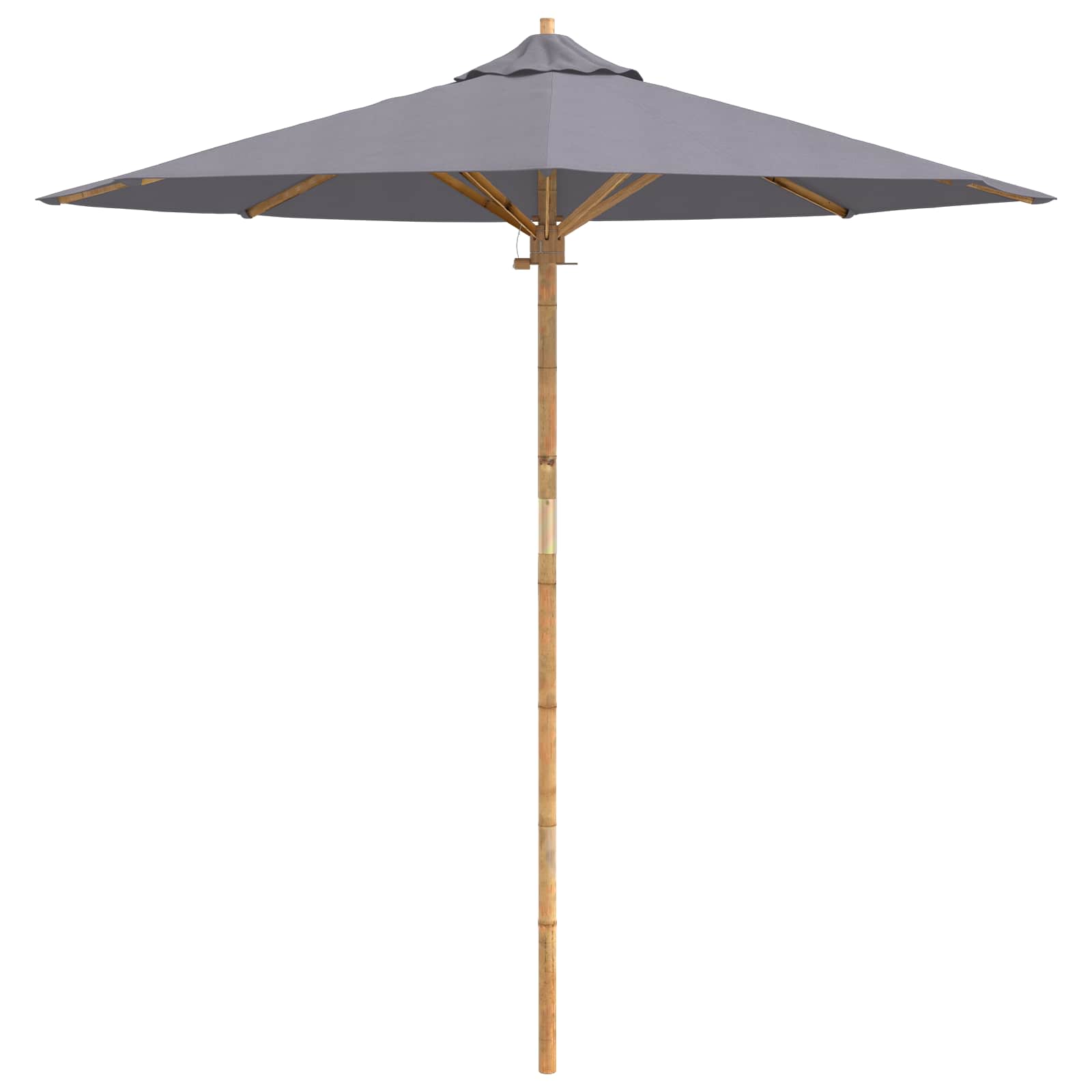 Vrtni suncobran Tamno siva Ø 217 x 230 cm bambus