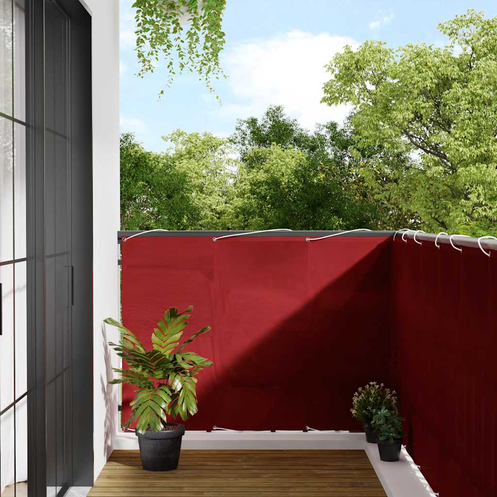 Balkonska pregrada crvena 120x800 cm 100% poliester Oxford