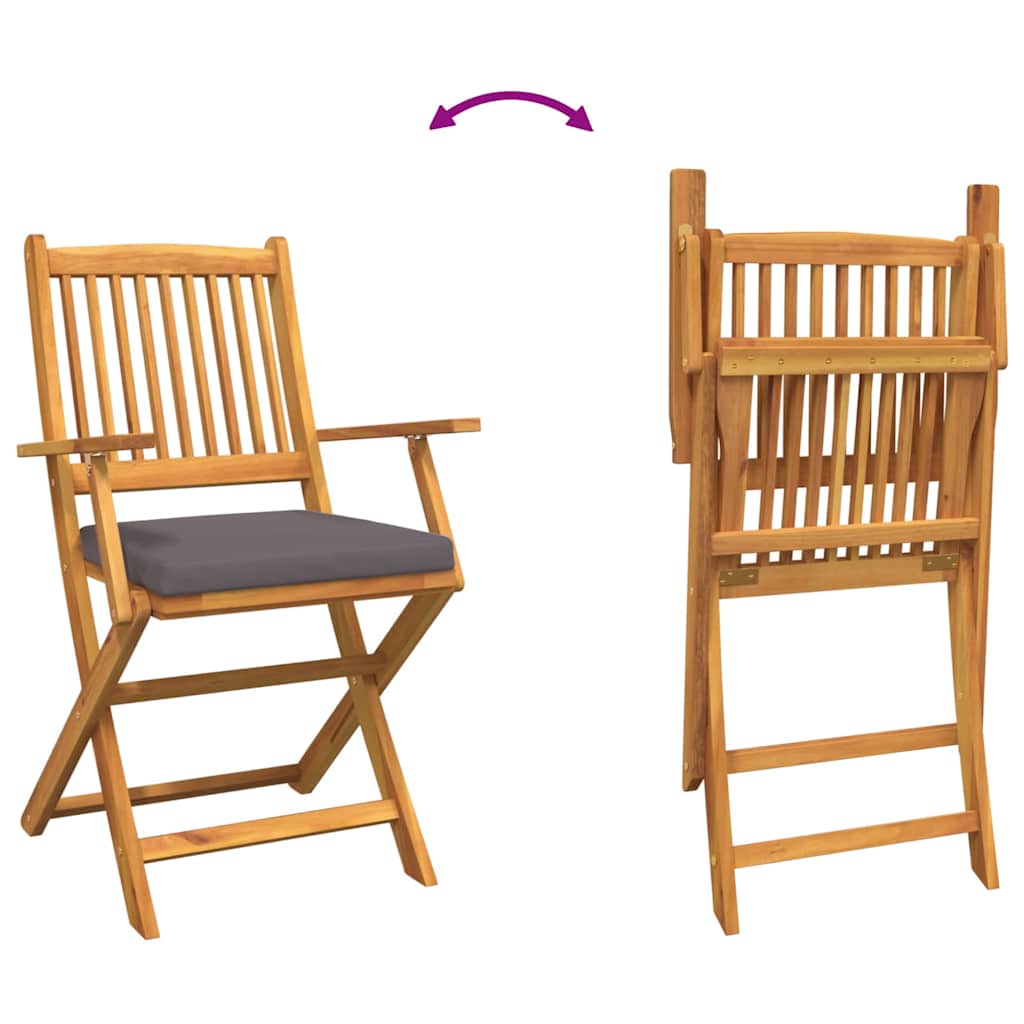 Sklopiva stolica s jastukom 4 pcs Siva 49 x 57,5 x 92 cm