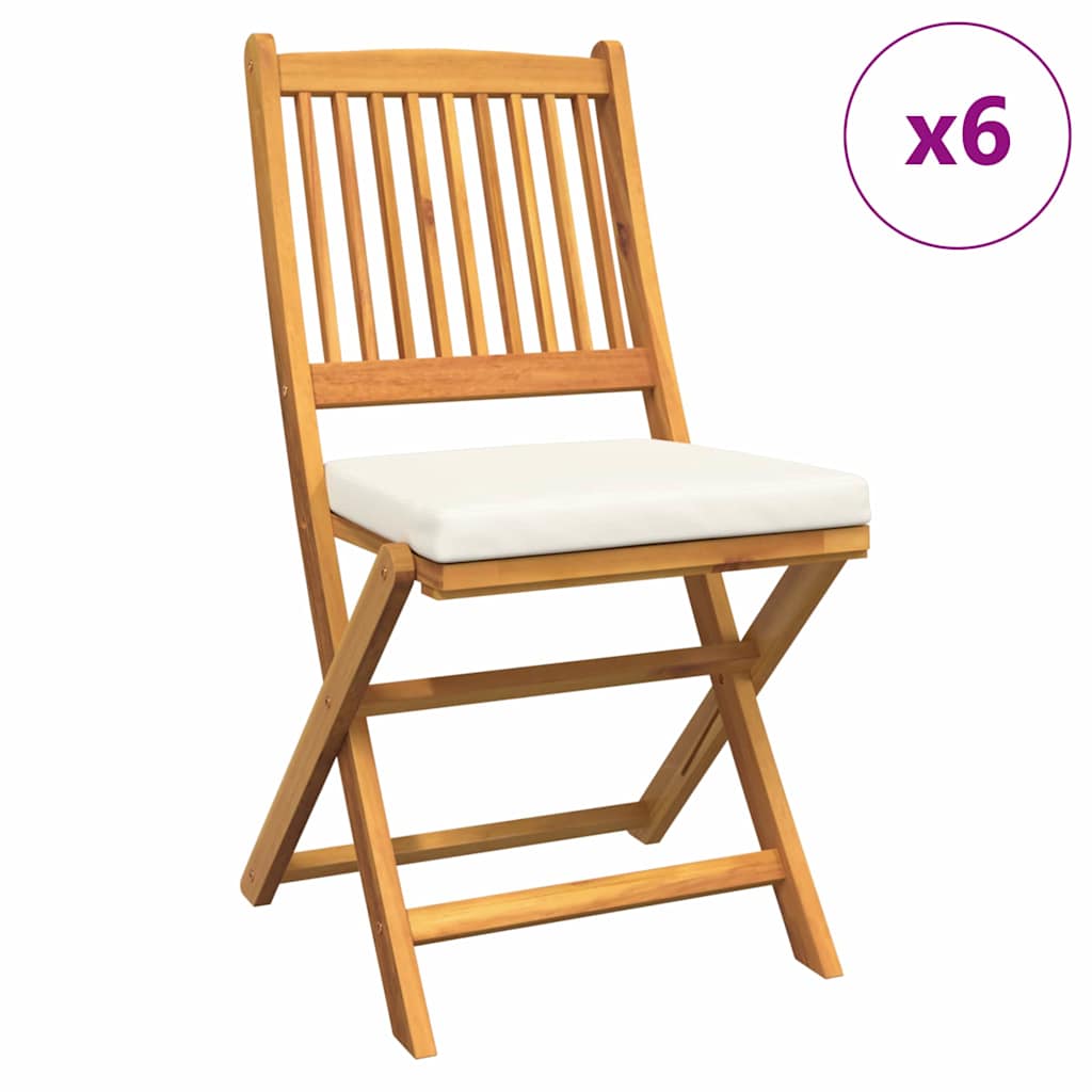 Sklopiva stolica s jastukom 6 pcs Bijelo 49 x 57,5 x 92 cm
