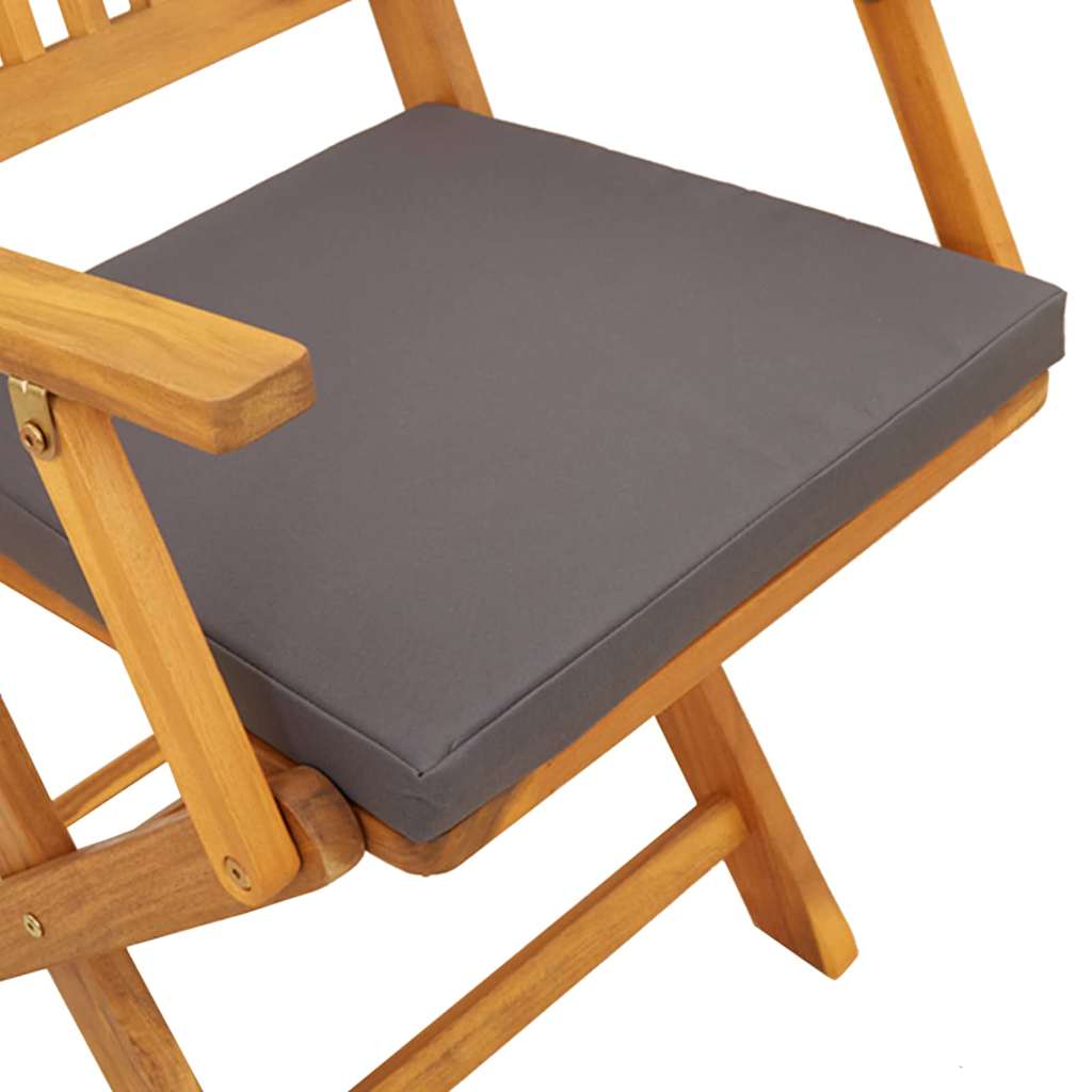 Sklopiva stolica s jastukom 6 pcs Siva 49 x 57,5 x 92 cm