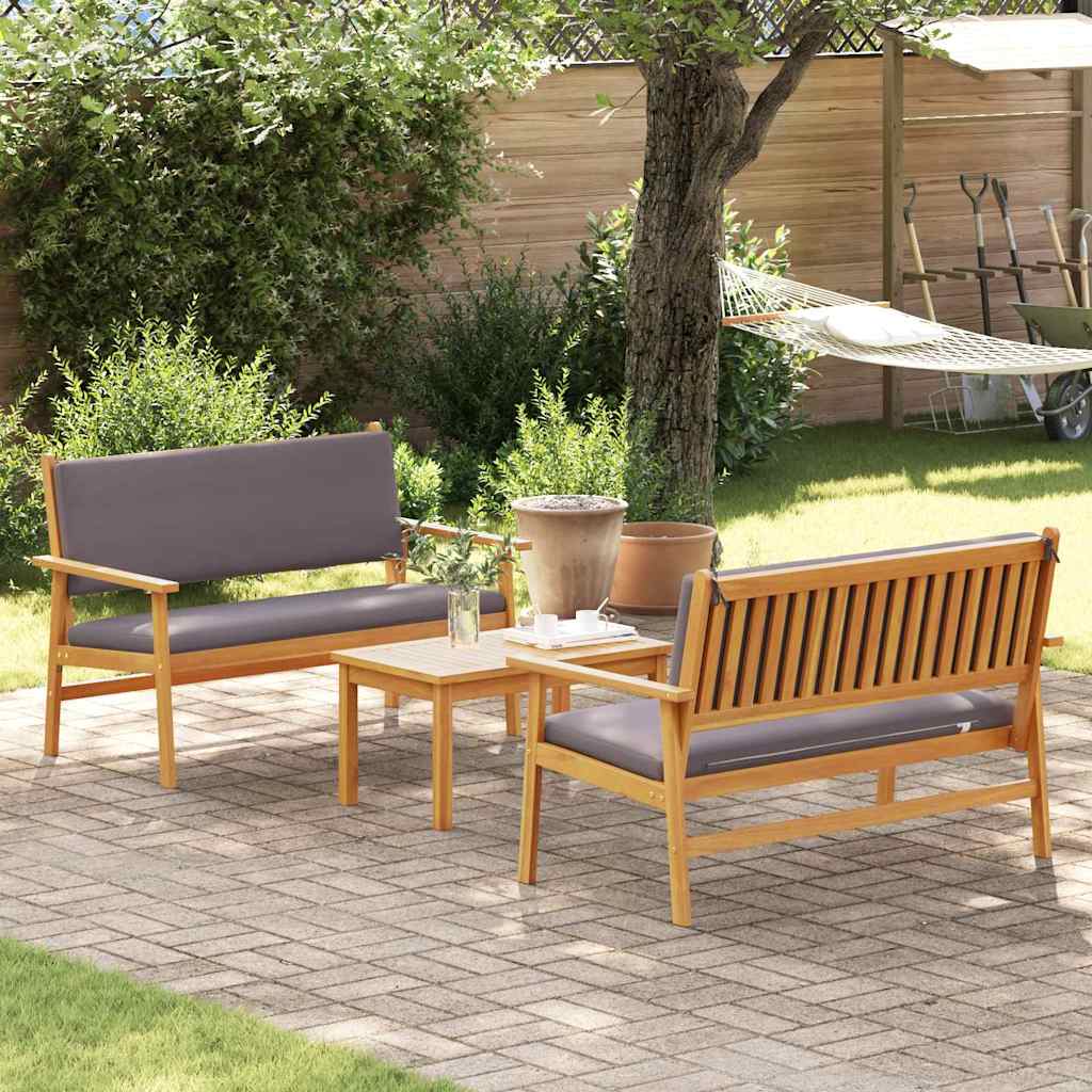 Sjedeća garnitura za vrt 3 pcs Smeđa 120 x 65,5 x 79 cm
