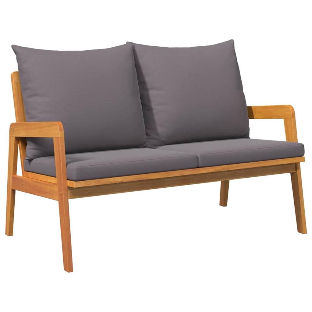 Bistro set s jastukom 4 pcs Smeđa Čvrsto drvo akacije