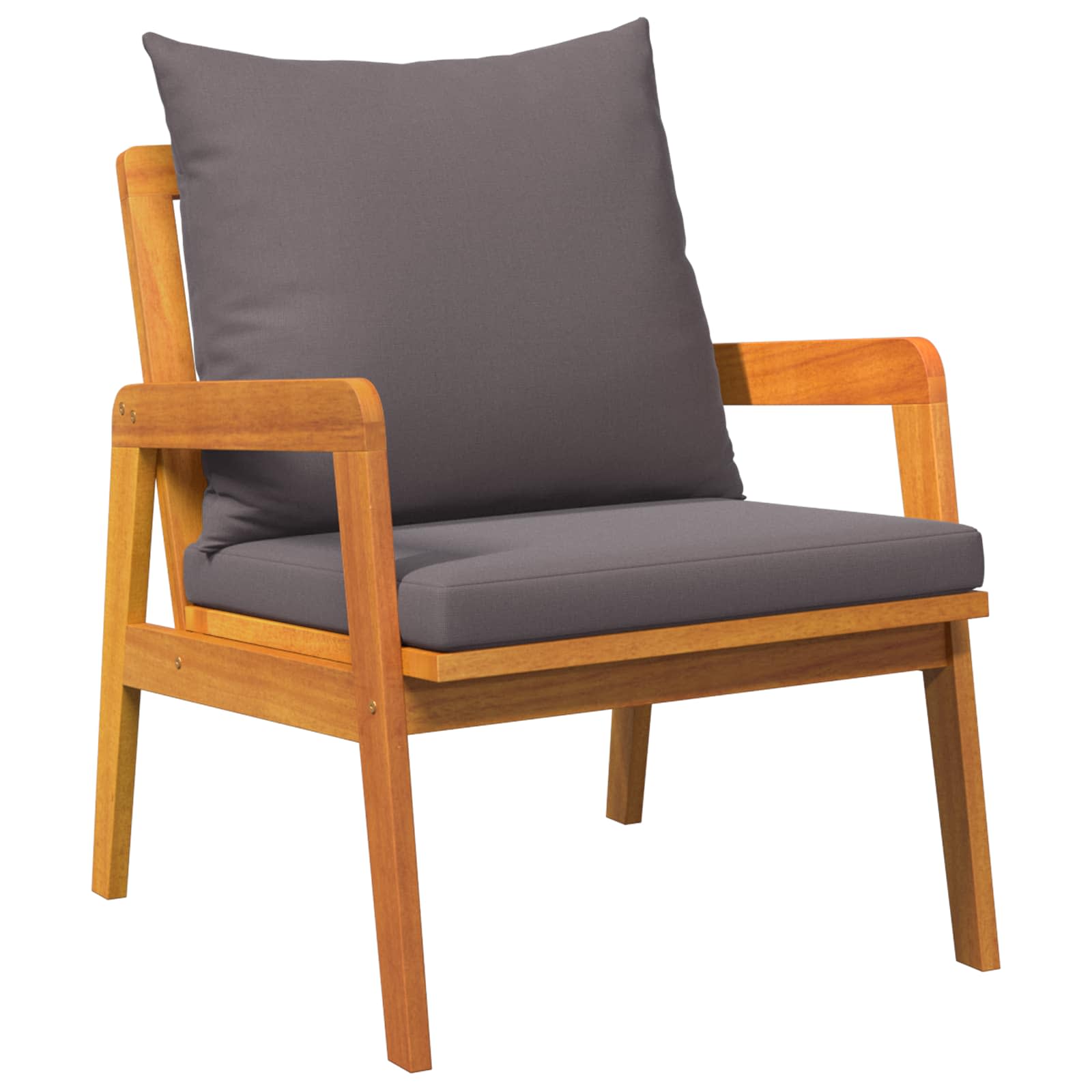 Bistro set s jastukom 4 pcs Smeđa Čvrsto drvo akacije