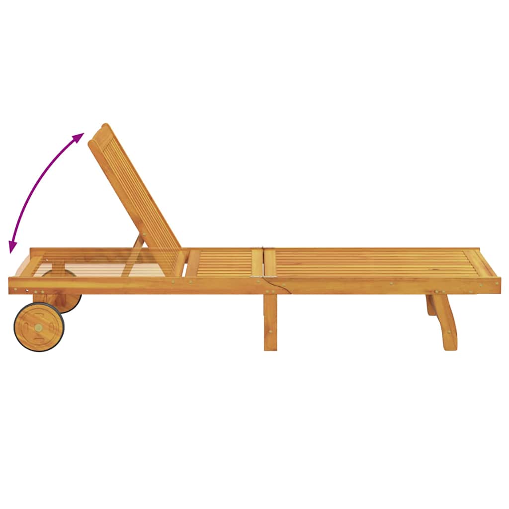 Ležaljka 3 kom. Čvrsto drvo akacije Smeđa