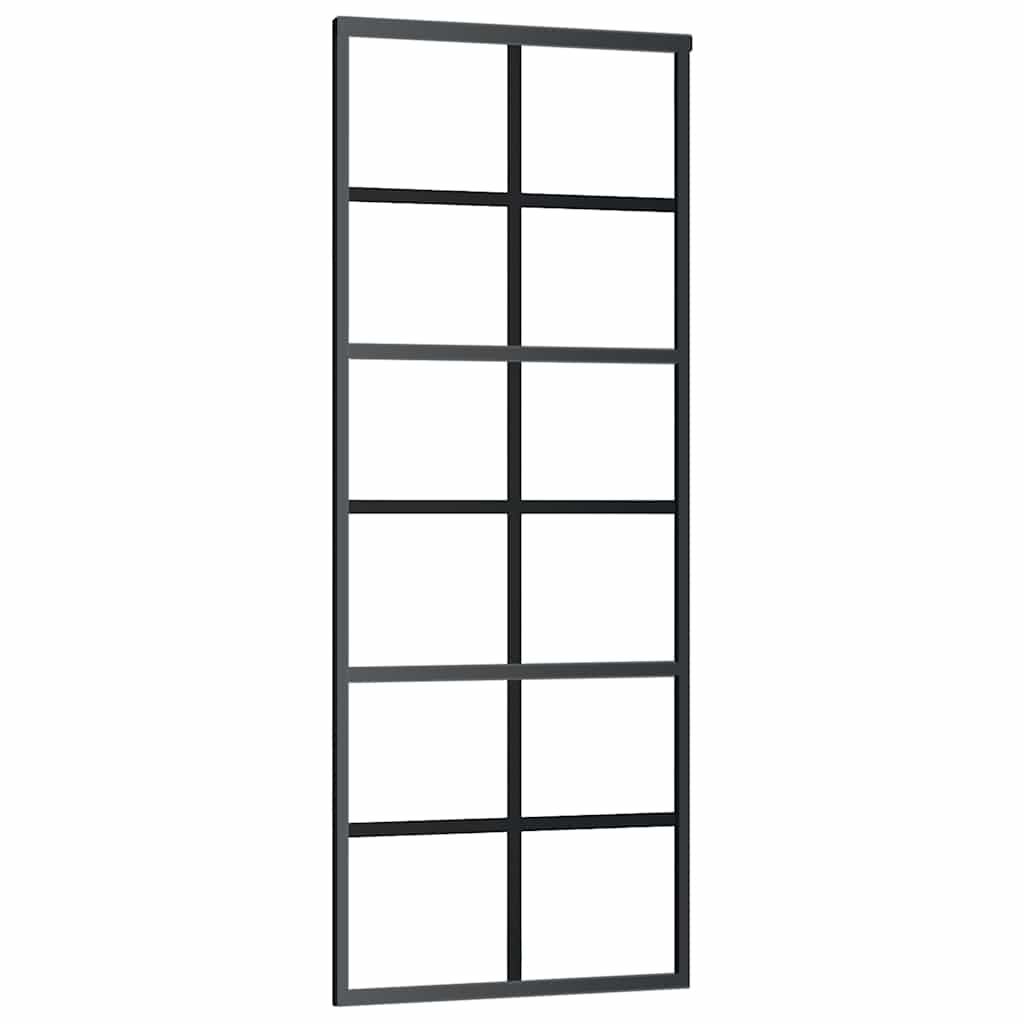 Klizna vrata s priborom 76 x 205 cm od ESG stakla i aluminija