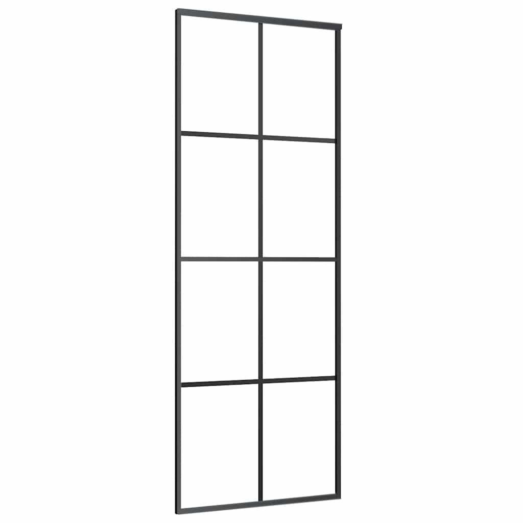 Klizna vrata s priborom 76 x 205 cm od ESG stakla i aluminija