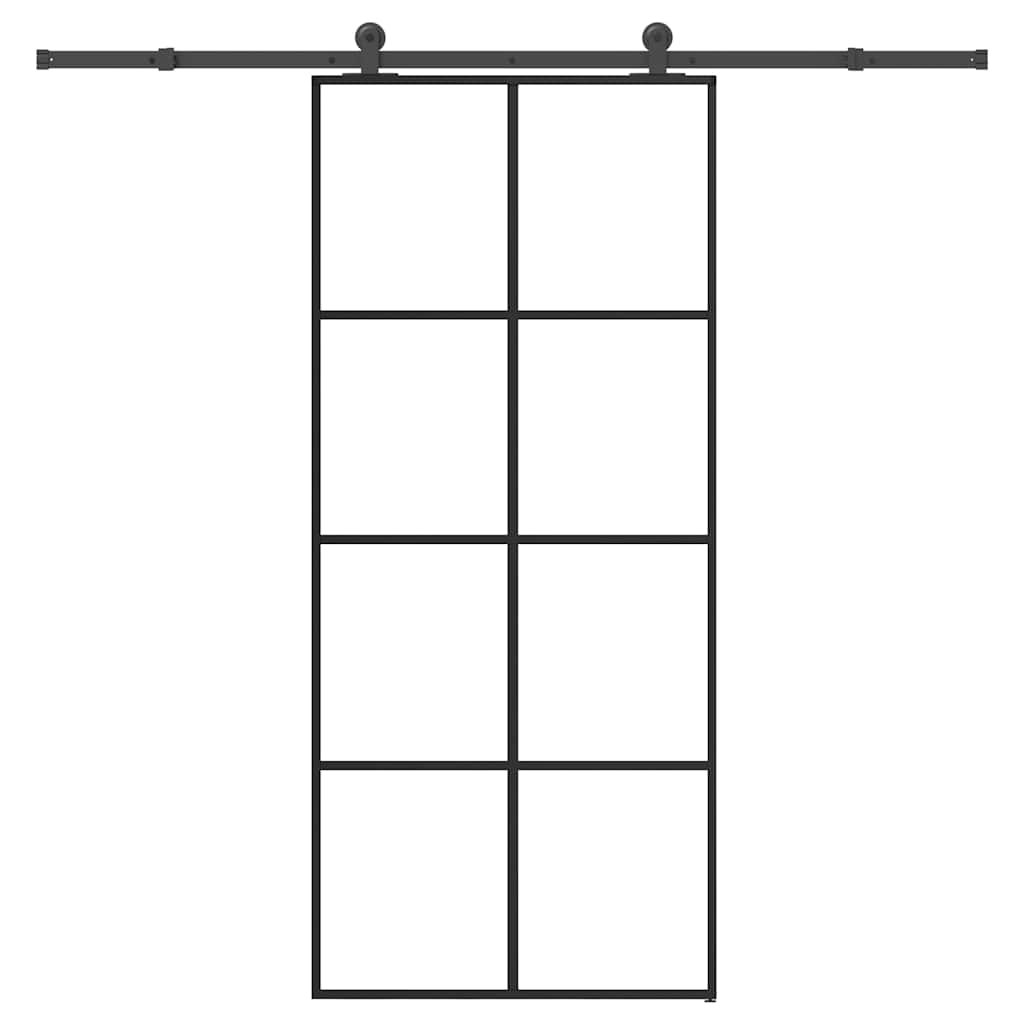 Klizna vrata s priborom 90 x 205 cm od ESG stakla i aluminija