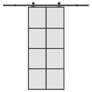 Klizna vrata s priborom 90 x 205 cm od ESG stakla i aluminija