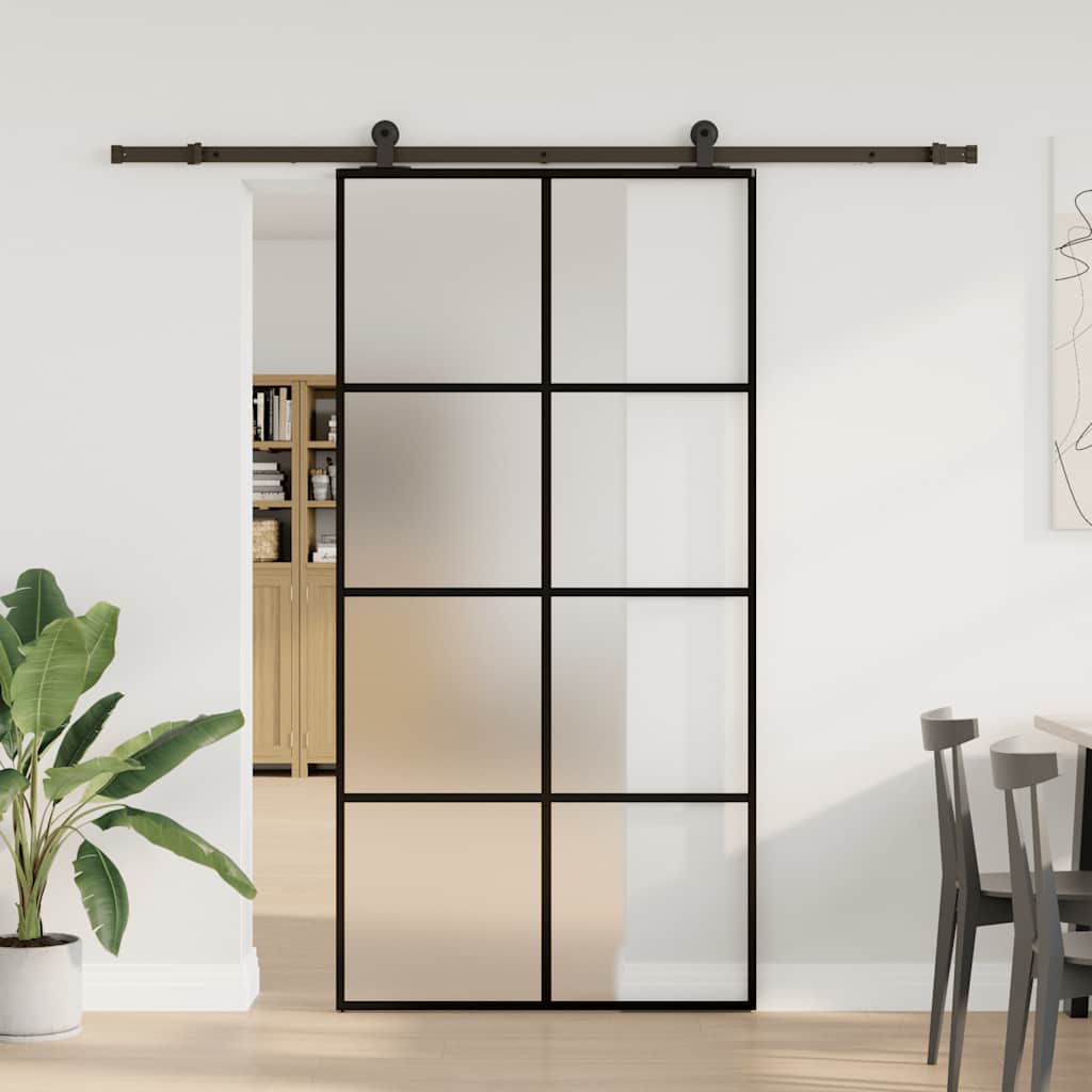 Klizna vrata s priborom 102,5x205 cm od stakla ESG i aluminija