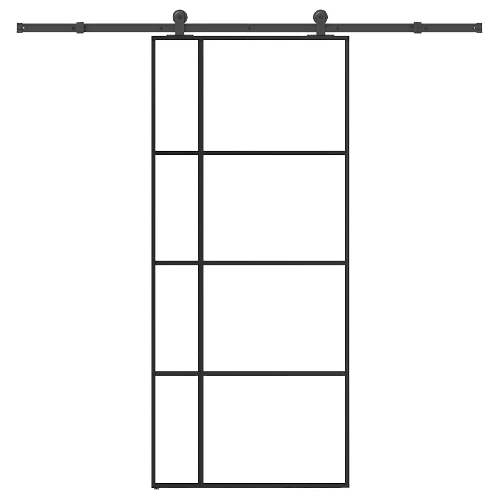 Klizna vrata s priborom 90 x 205 cm od ESG stakla i aluminija